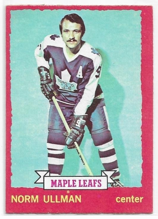NORM ULLMAN 1973-74 OPC Hockey card #27 Toronto Maple Leafs EX