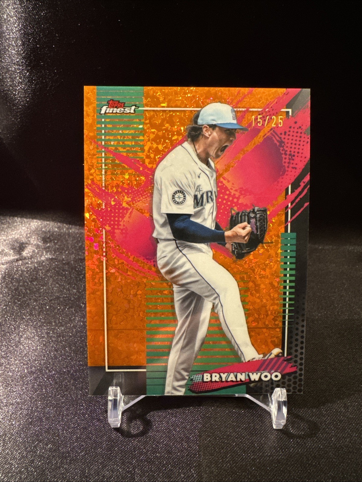 2026 Topps Finest BRYAN WOO #237 Rare Orange Mini Diamond /25 Seattle Mariners