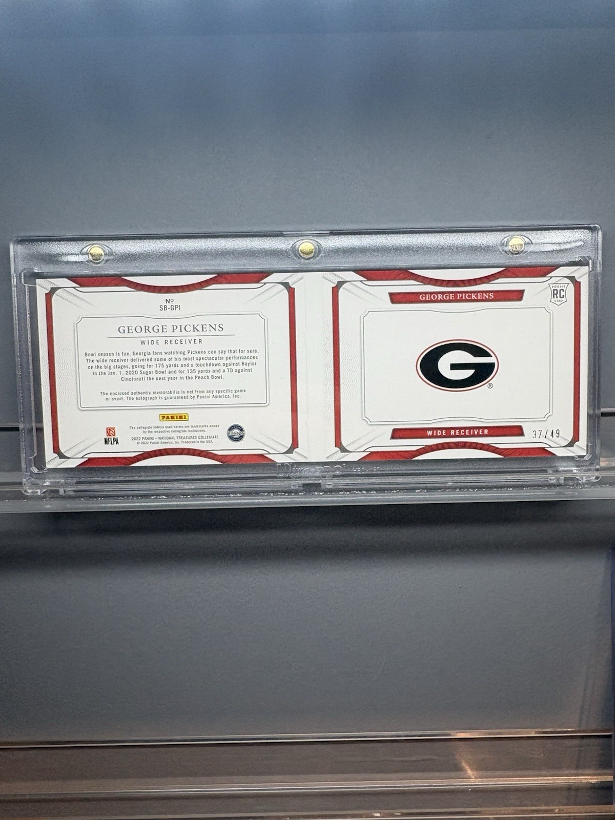 GEORGE PICKENS 2022 National Treasures Collegiate RPA RC AUTO Booklet SSP 37/49