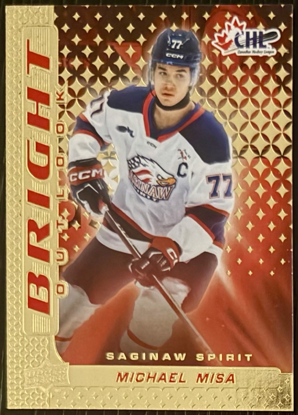 Michael Misa (RC) 2024 Upper Deck CHL Bright Outlook Achievement #BO-2 Red /250