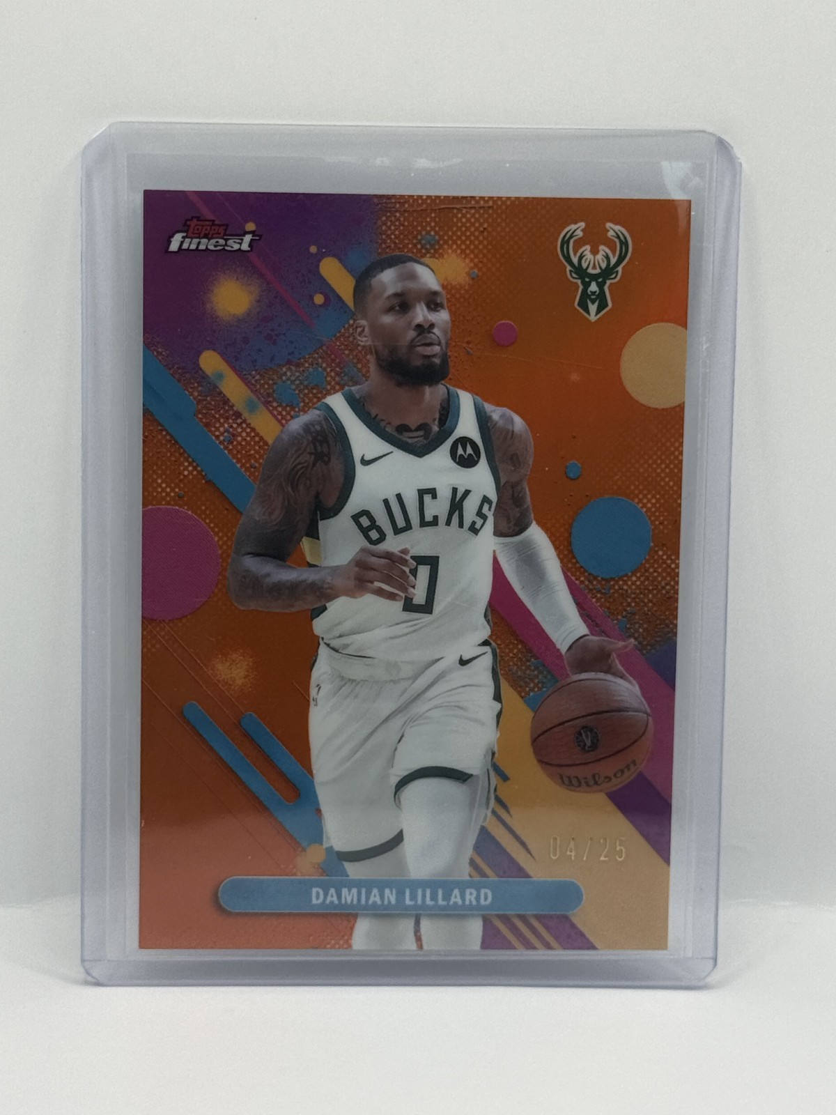 2025-26 Topps Finest #44 Damian Lillard Orange Refractor /25