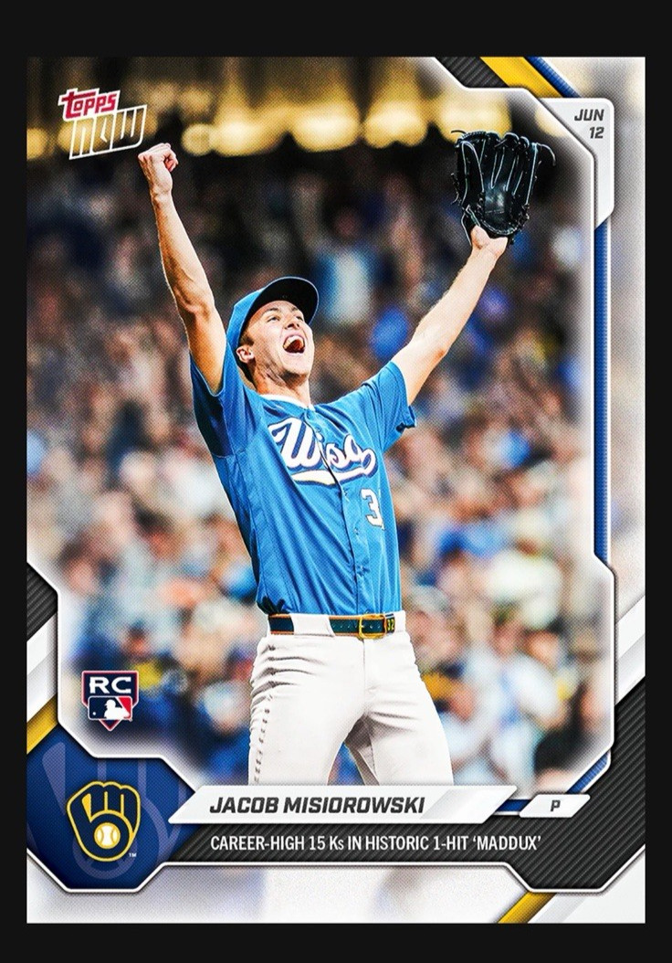 Jacob Misiorowski RC 15 K 1 Hit Maddux 2026 MLB Topps NOW Card 325 Presale