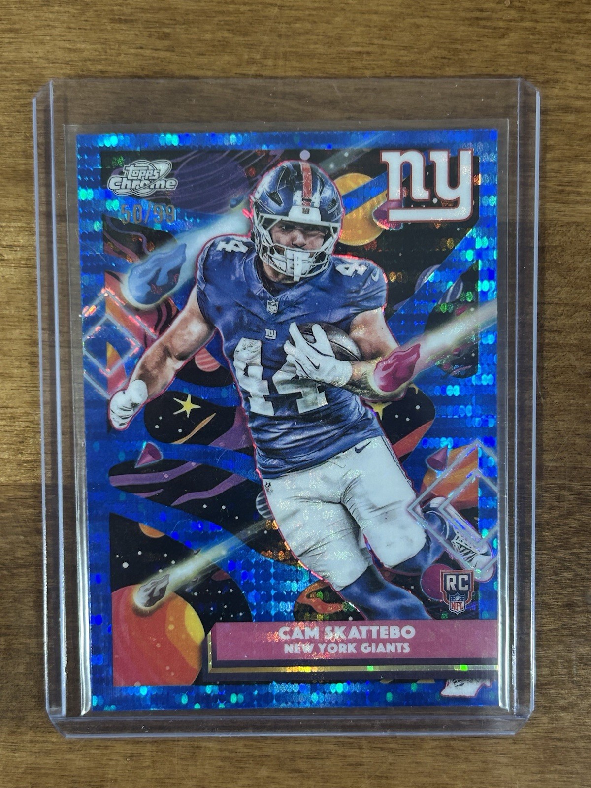 2025 Topps Cosmic Chrome Cam Skattebo RC Blue Moon Refractor /99 New York Giants