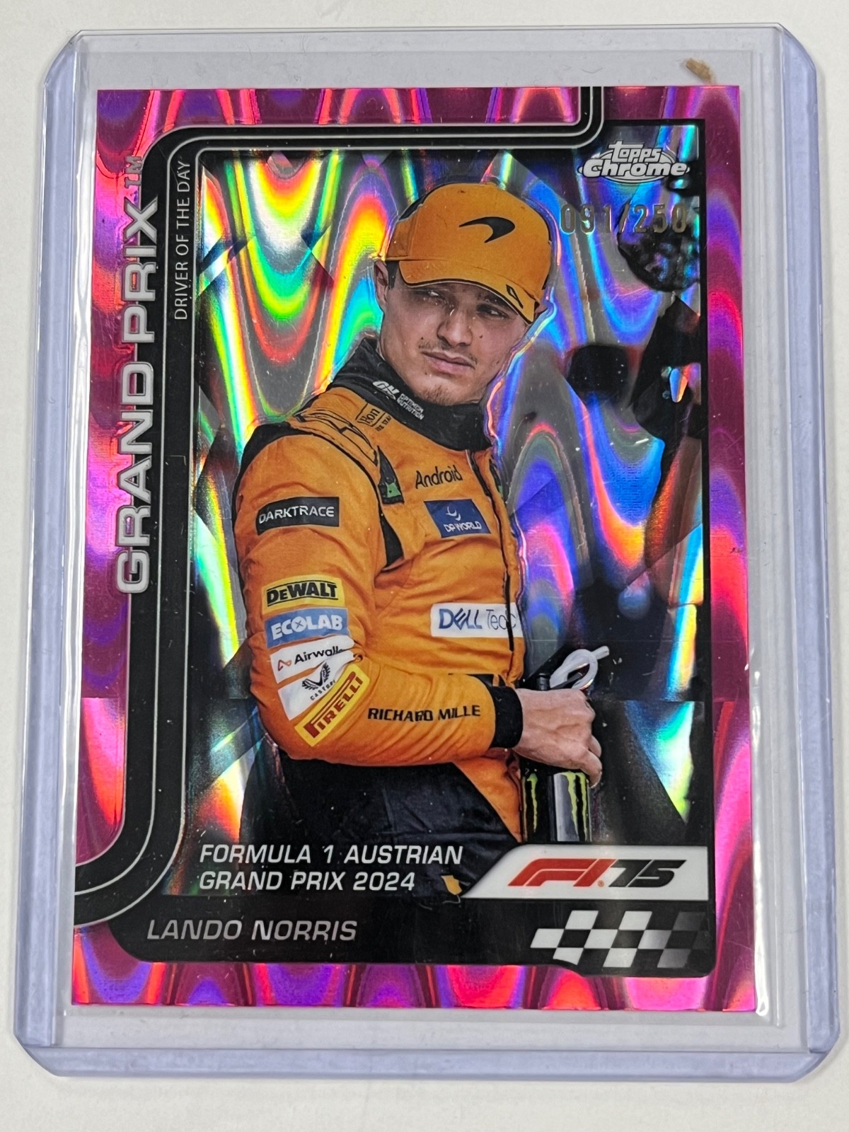 2025 topps chrome f1 lando norris #132 Pink Raywave 091/250