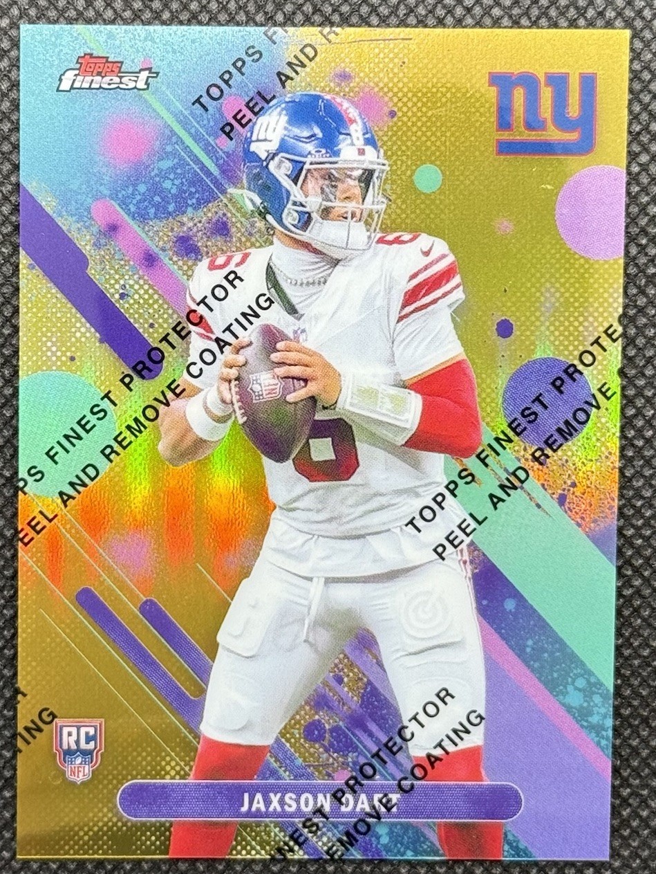 2025 Topps Finest Jaxson Dart #2 Gold Refractor RC /50 Coating Giants Rookie