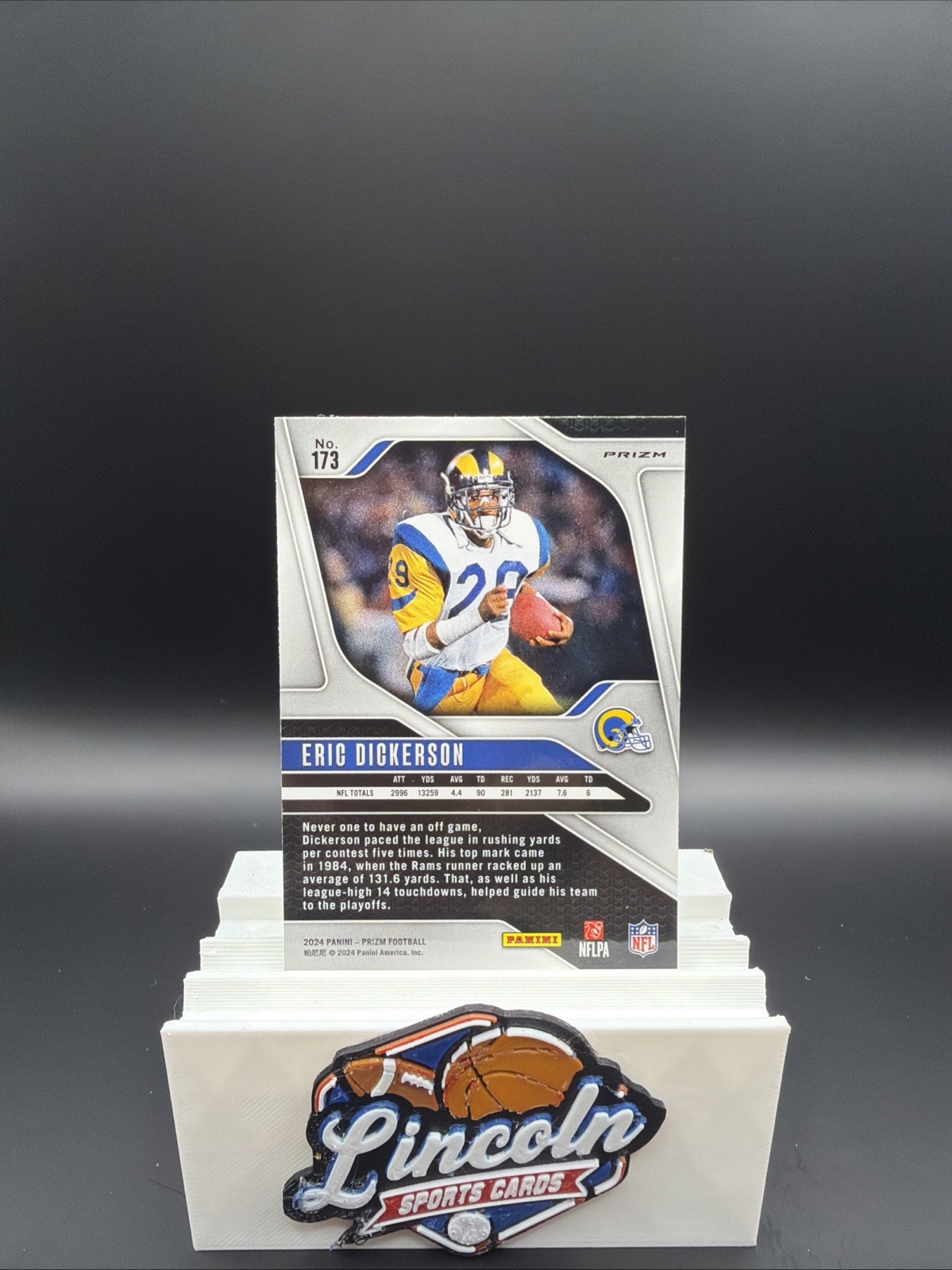2024 Panini Prizm – Eric Dickerson #173 Neon Green Pulsar Prizm
