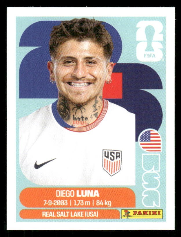 2026 USA Fifa World Cup Panini Sticker DIEGO LUNA United States USA14