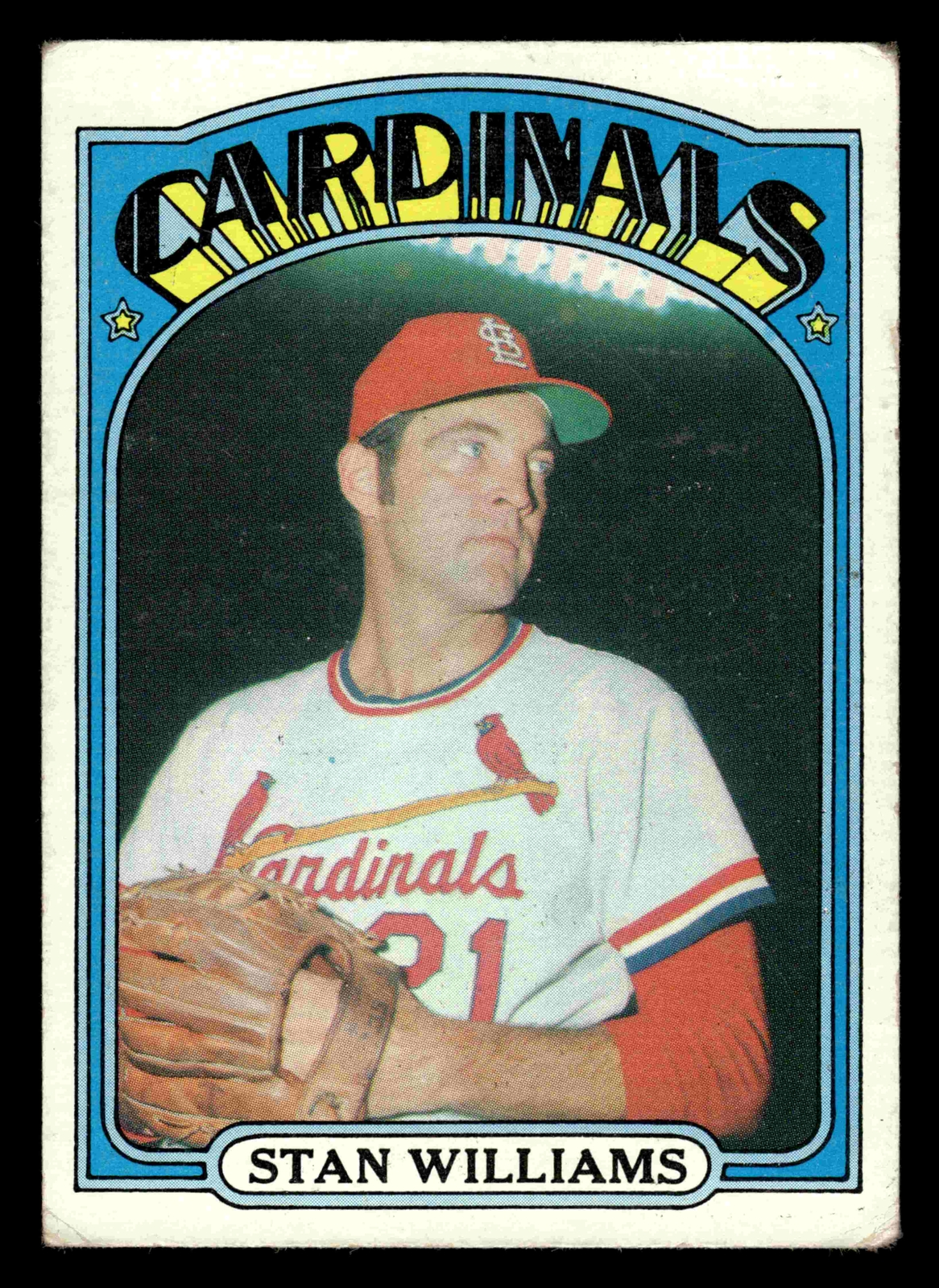 1972 Topps #9 Stan Williams – St. Louis Cardinals (Low Grade)