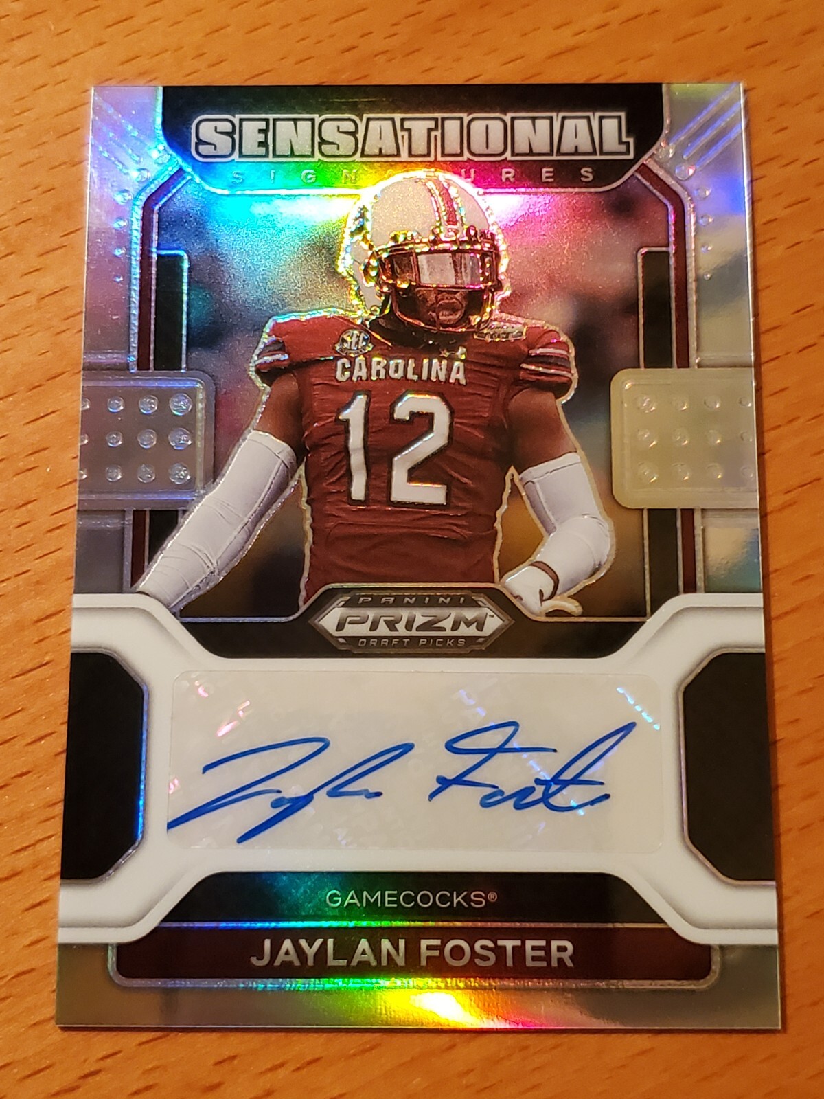 2022 Prizm Draft Sensational Signatures Silver #18 Jaylan Foster South Carolina