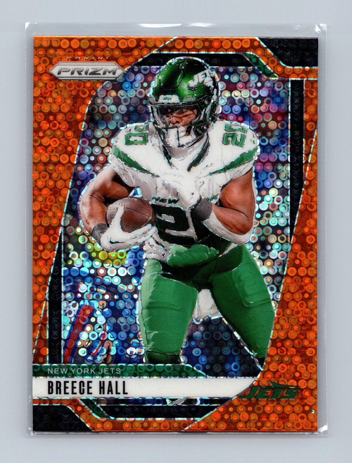 2024 Panini Prizm #223 Breece Hall Orange Disco Prizm