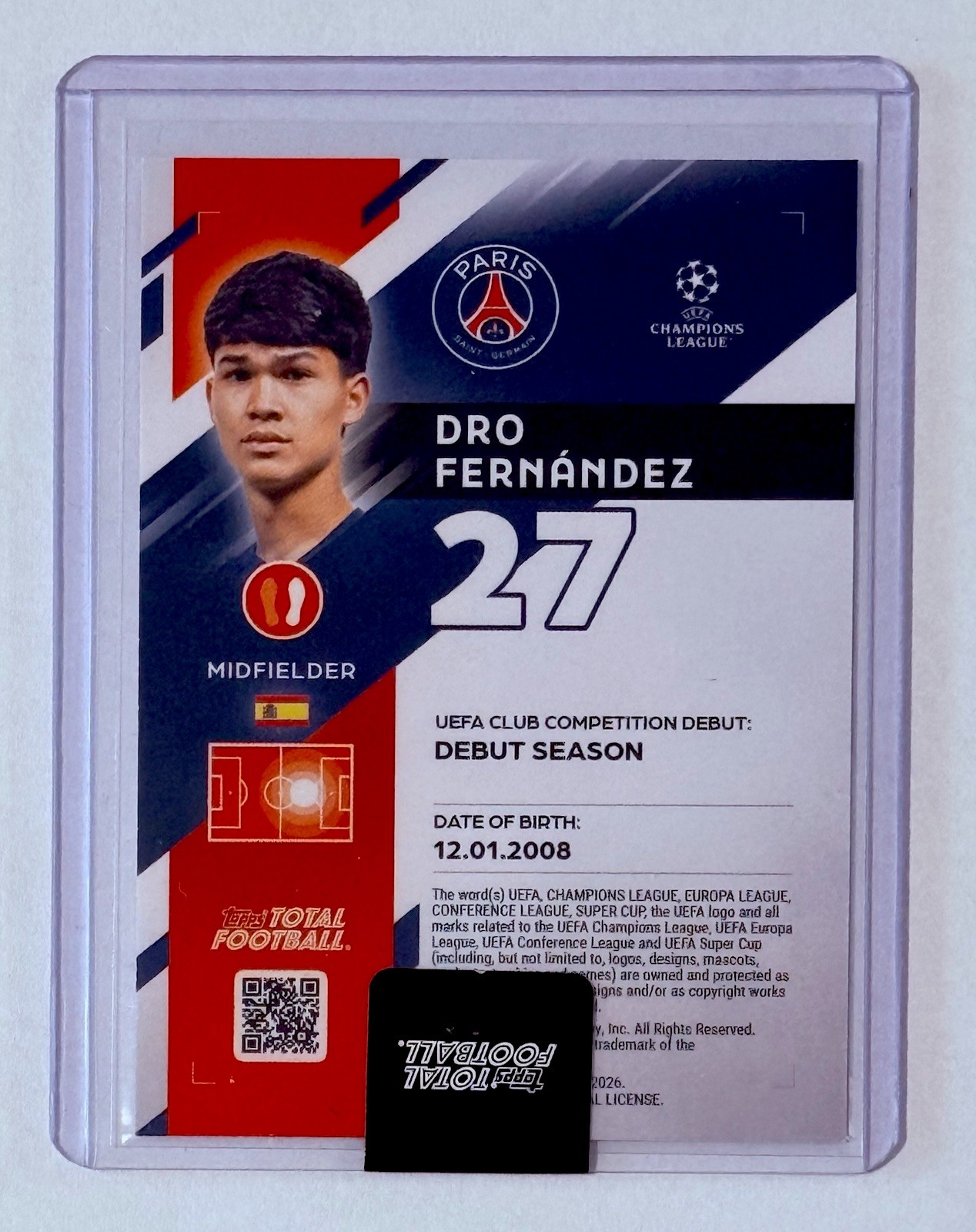 Dro Fernandez RC /99 SEALED ROOKIE Topps Total Football PSG SSP 🔥