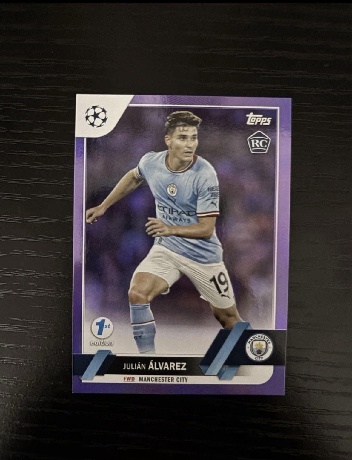 2022-23 Topps UEFA Club Competitions 1st Edition – Julian Alvarez Purple /30 RC