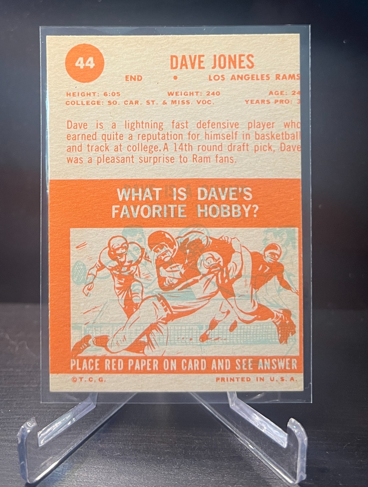 1963 Topps #44 Dave Jones Rookie LA RAMS