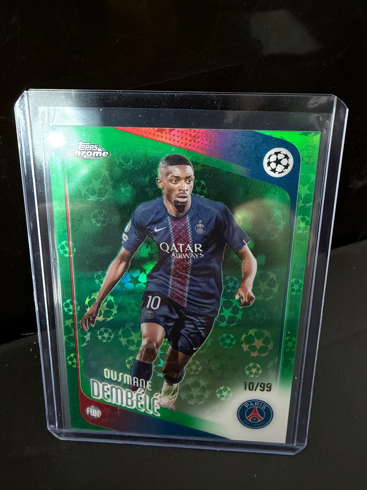 Ousmane Dembele Topps 2025-2026 EUFA Green Logo Fractor /99
