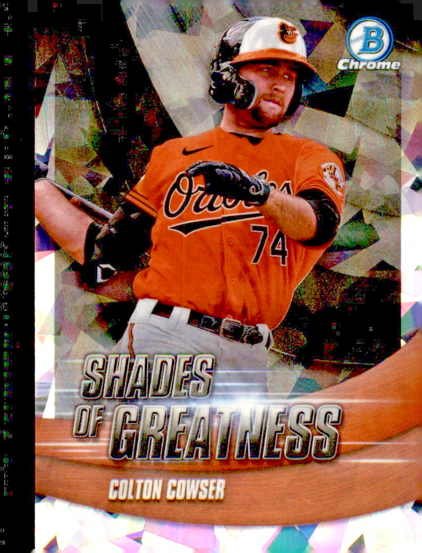 2022 Bowman Chrome Cracked Ice Shades Of Greatness Colton Cowser #Sg-9 /150