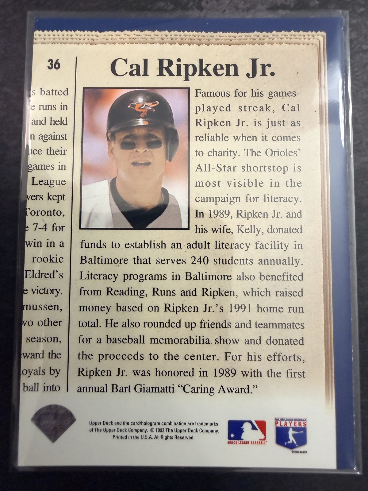 1993 Upper Deck #36 Cal Ripken Jr.