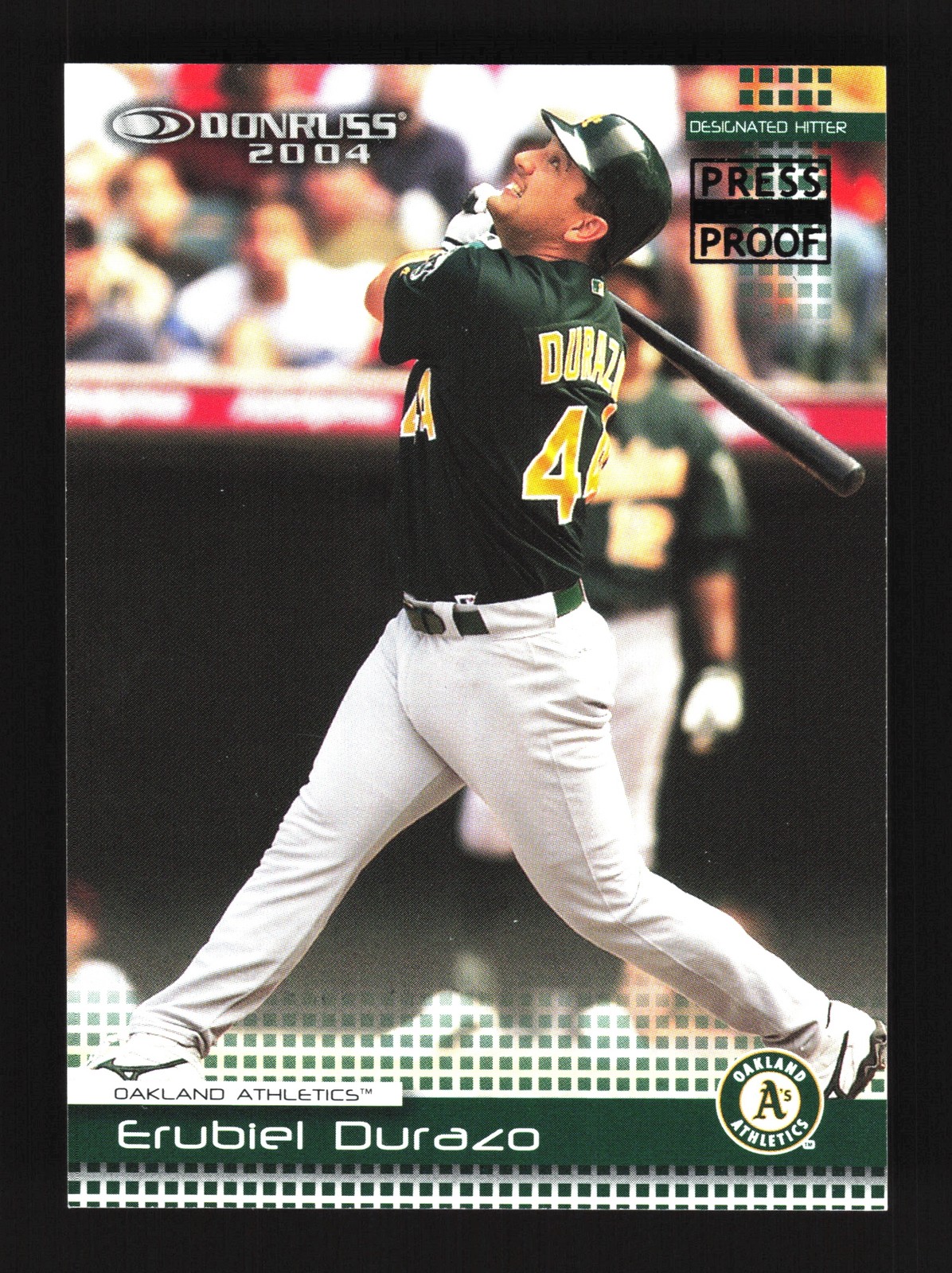 Erubiel Durazo Oakland Athletics 2004 Donruss Black Proof #165 SN /10