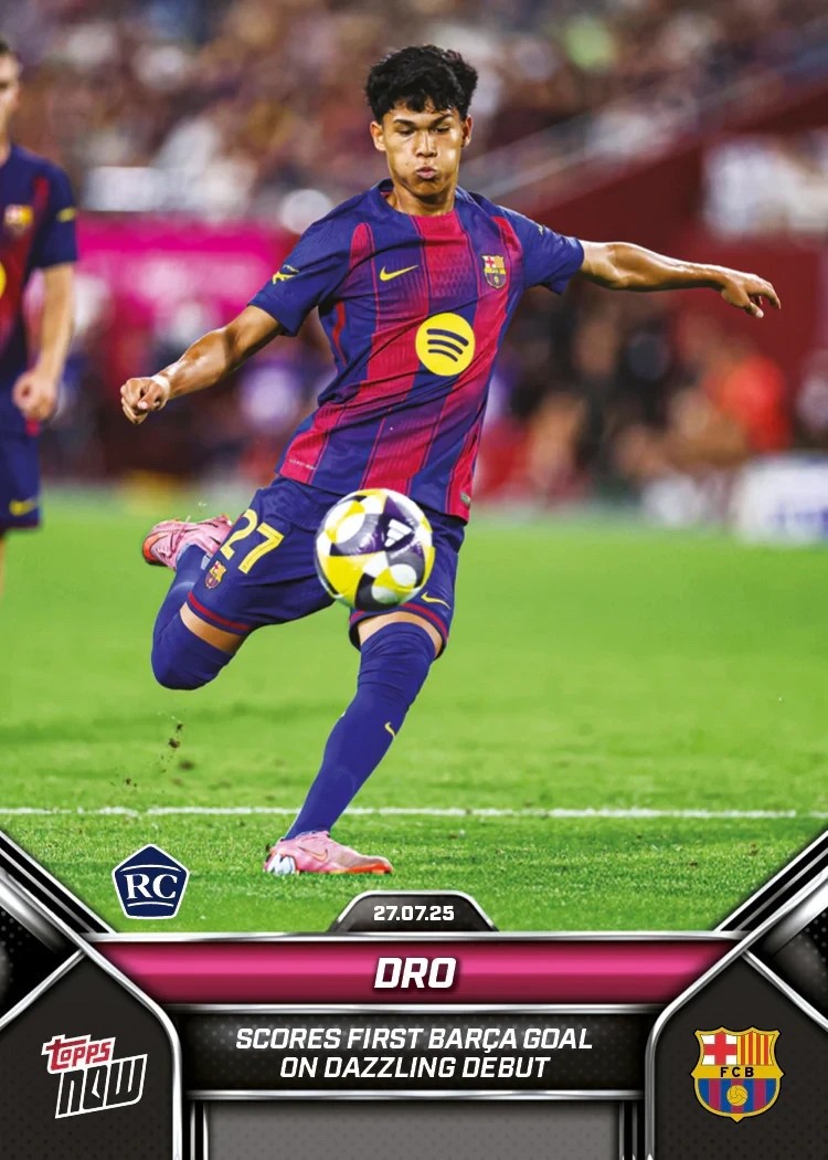 Pedro Fernandez DRO Barca Debut 2025 FC Barcelona Topps NOW #3 – Presale