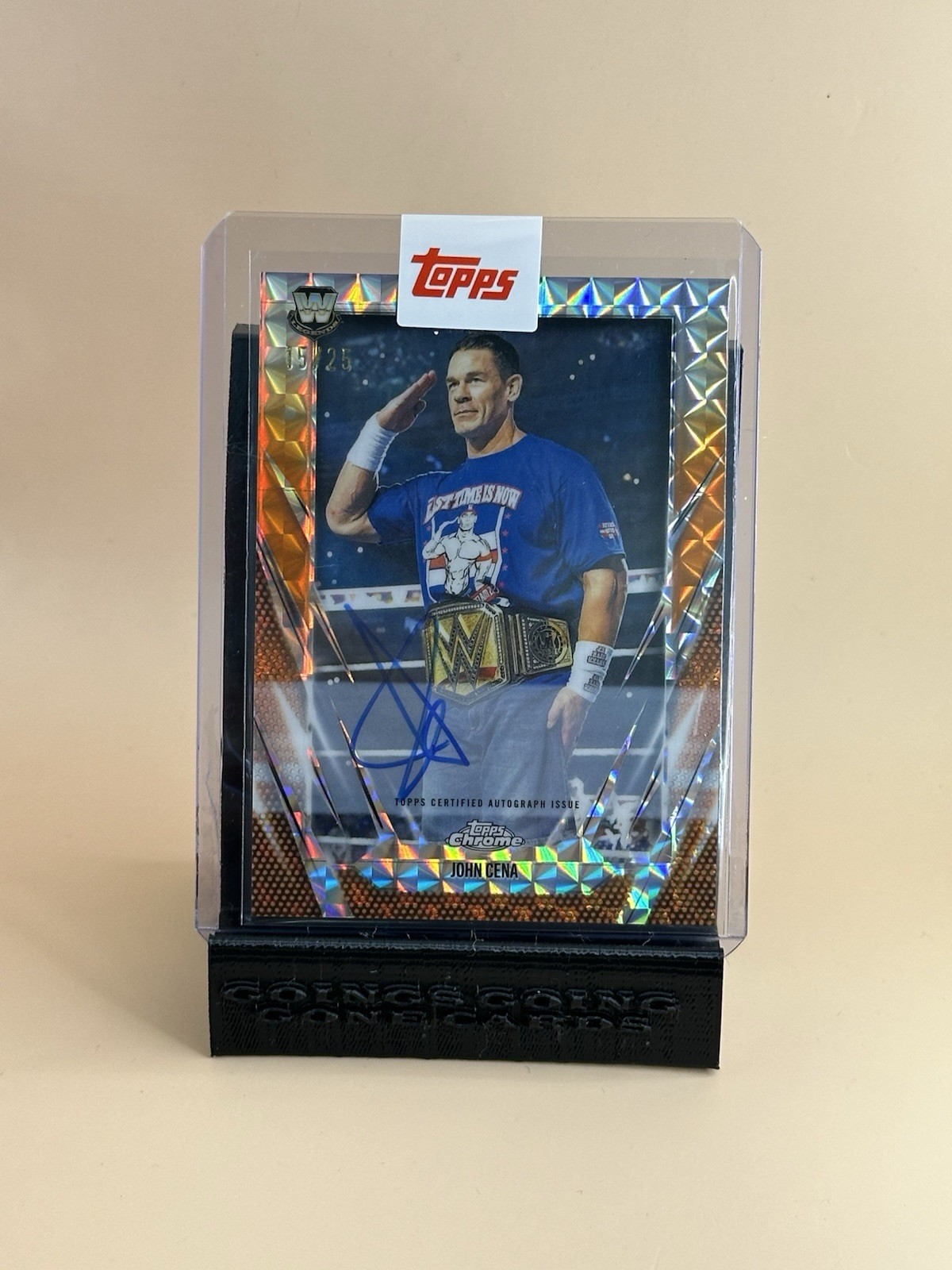 2026 Topps Chrome WWE John Cena Orange Geometric Auto SP #/25
