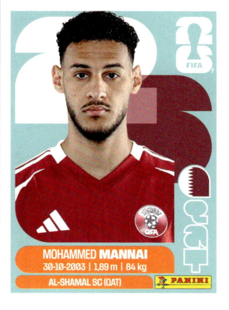 2026 Panini World Cup Stickers #QAT9 Mohamed Al-Mannai – Qatar MLS