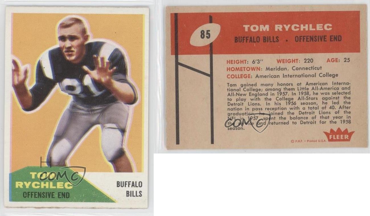 1960 Fleer Tom Rychlec #85 Rookie RC 4e8