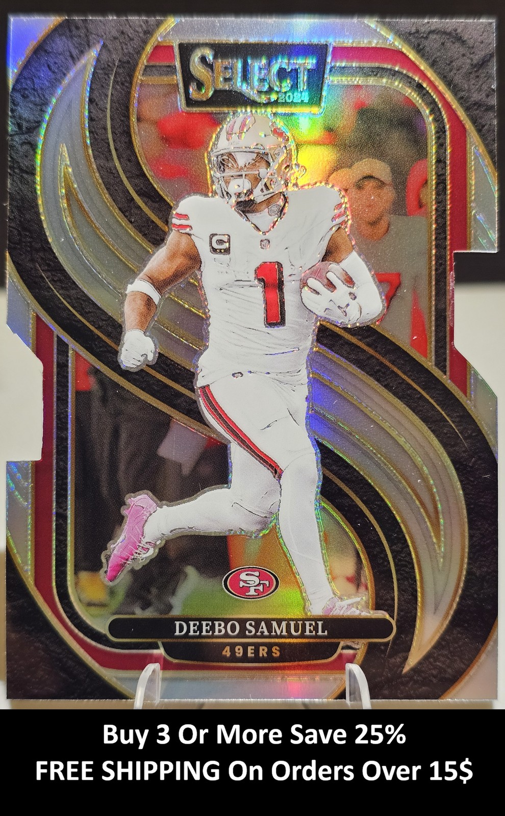 Deebo Samuel 2024 Panini Select #146 Silver Prizm Die Cut San Francisco 49ers
