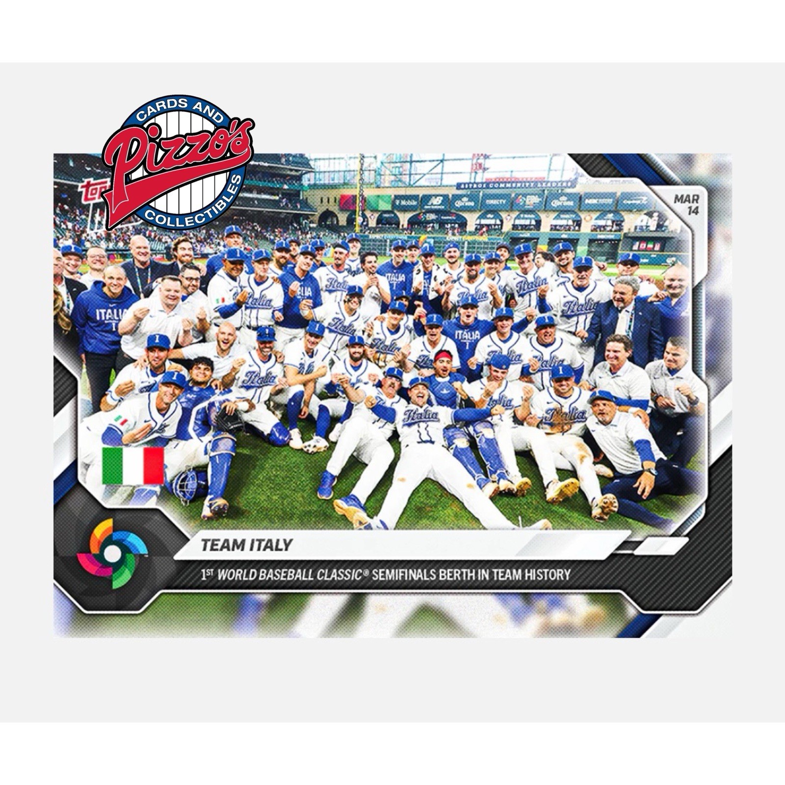 Team Italy Advance 2026 World Baseball Classic Topps NOW Card 32 In Hand