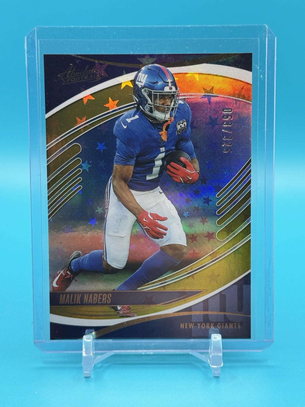 Malik Nabers #1 Gold Stars /325 2025 Panini Absolute New York Giants
