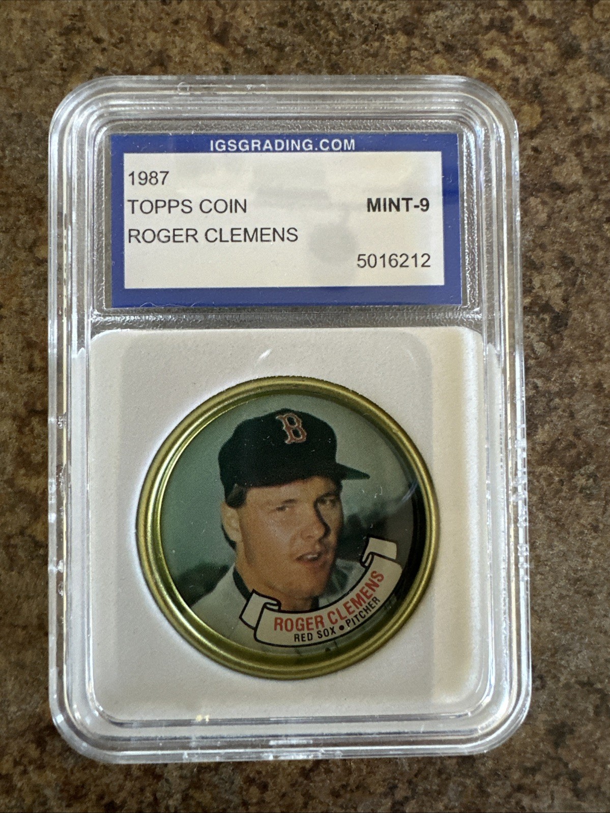 1987 Topps Coin #8 Roger Clemens Mint 9 Red Sox