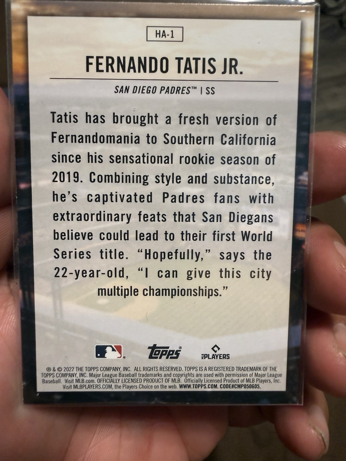 2022 Topps Series 1 – Home Field Advantage Fernando Tatís Jr. #HA-1