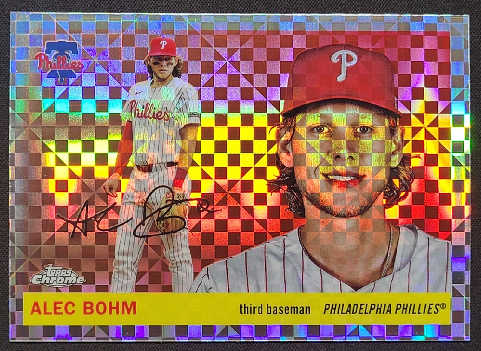 2025 TOPPS CHROME PLATINUM ALEC BOHM #189 X-FRACTOR XFRACTOR REFRACTOR PHILLIES
