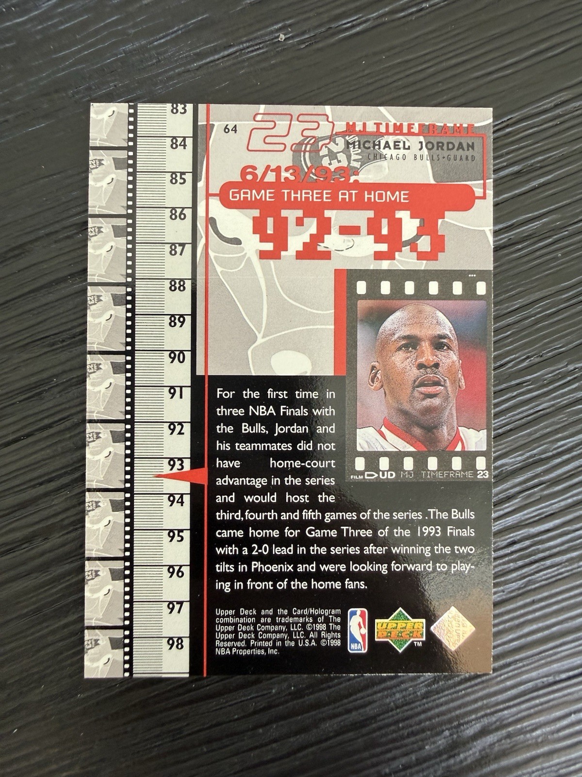 1998-99 Upper Deck Michael Jordan Living Legend – Michael Jordan #64 MT