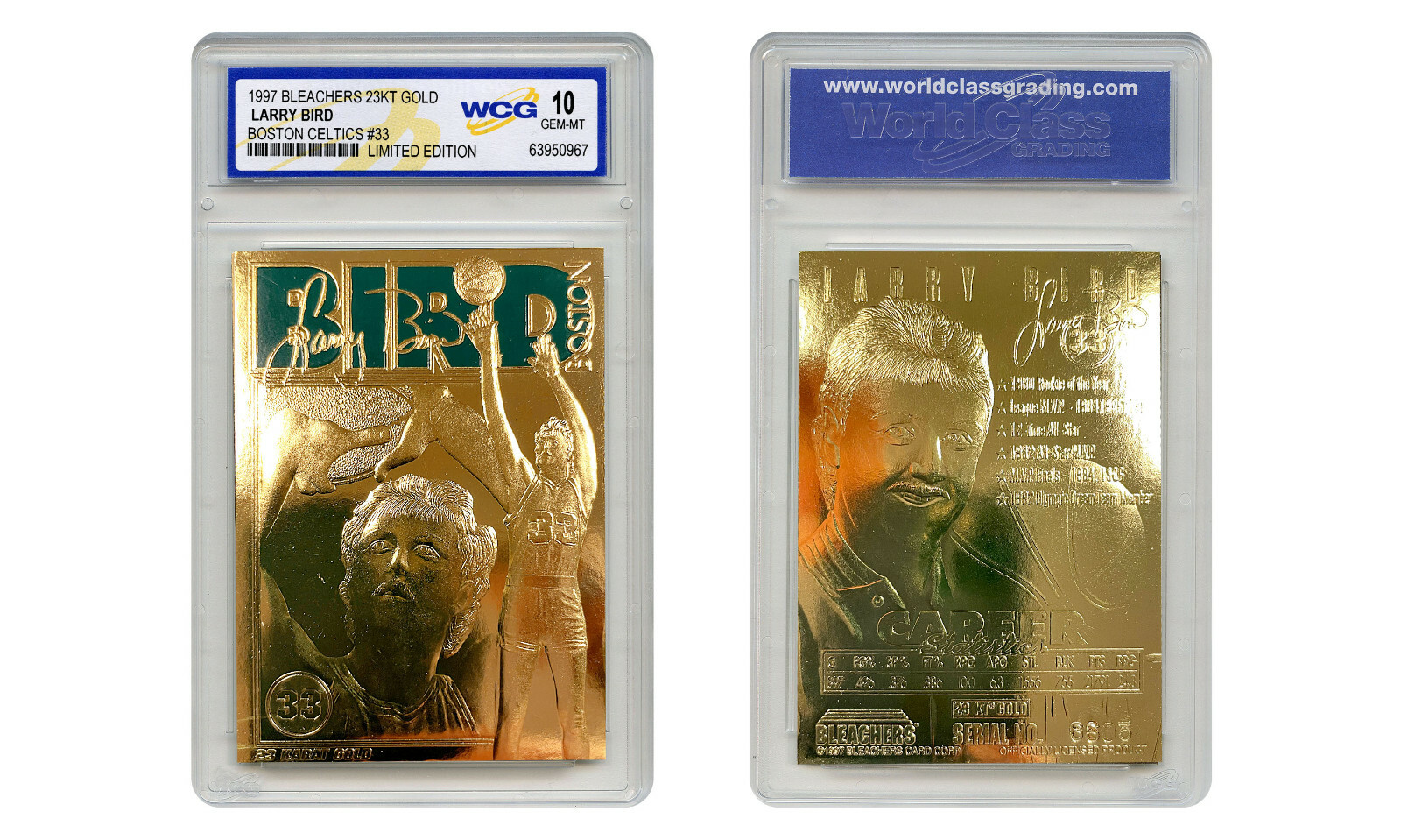 LARRY BIRD 1997 Bleachers 23KT Gold Card Boston Celtics #33 – Graded GEM MINT 10