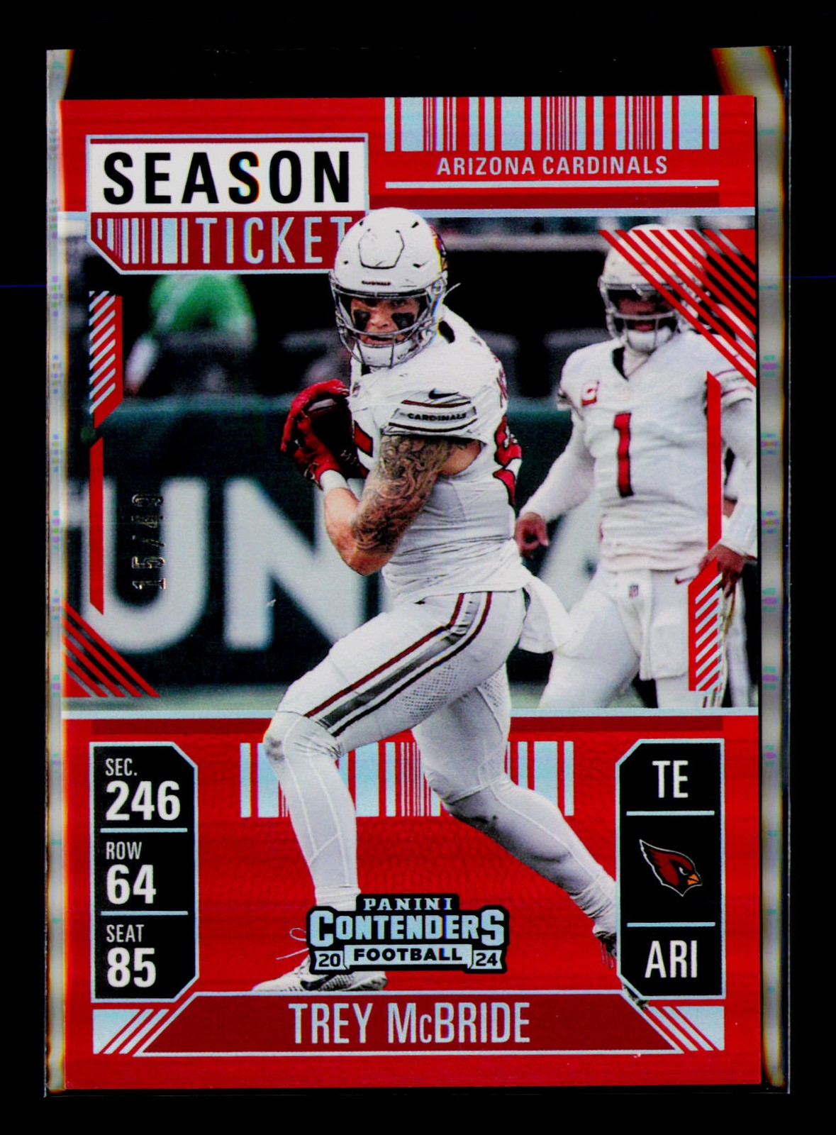 2024 Panini Contenders #1 Trey McBride Red Zone Ticket #/49