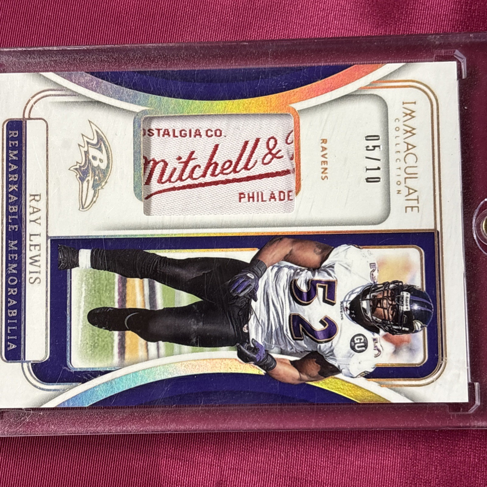 2024 Panini Immaculate Remarkable Patch Laundry Logo Tag Ray Lewis 5/10 Ravens🔥
