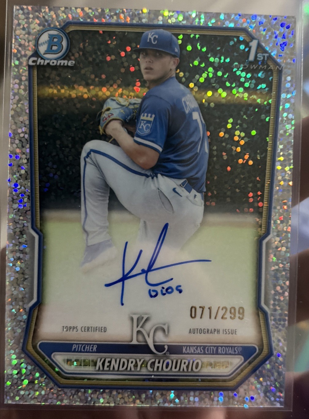 Kendry Chourio 2026 1st Bowman Chrome Speckle Refractor Auto /299