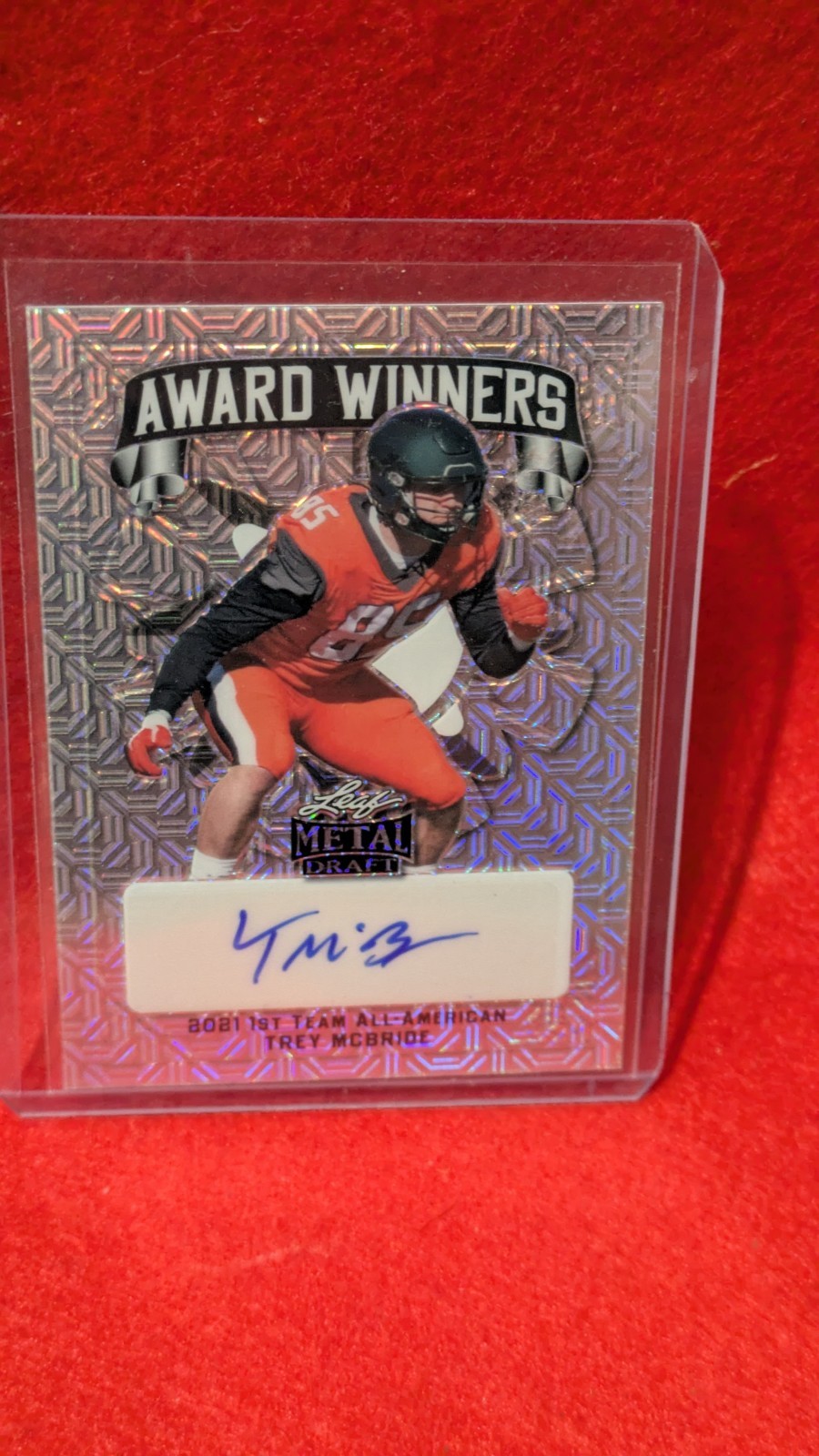 Leaf 2022 Metal Draft Trey McBride Award Winners Auto #AW-TMB 1/20 Football Card