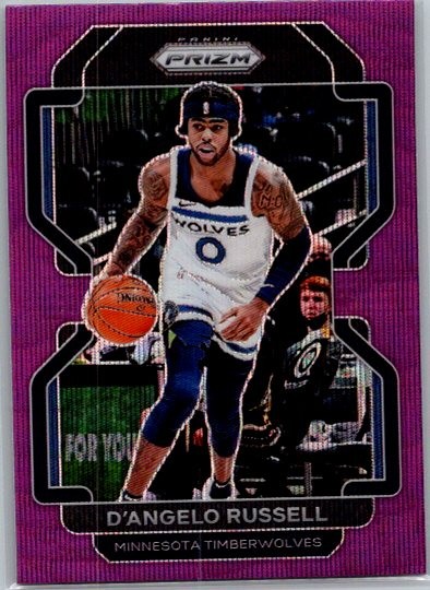 D’Angelo Russell – 2021-22 Panini Prizm #52 Purple Wave Minnesota Timberwolves