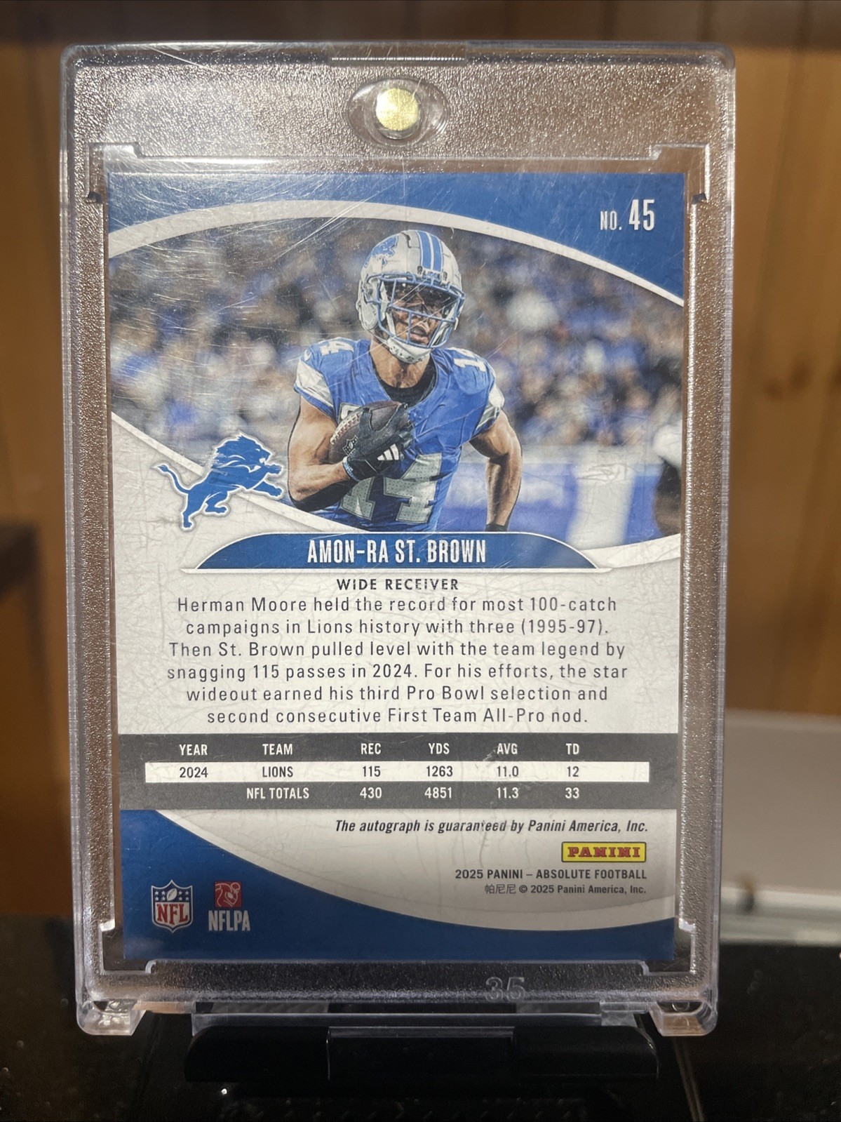 2025 Panini Absolute – Amon-Ra St. Brown #45 Gold Stars Signatures /10 (AU)