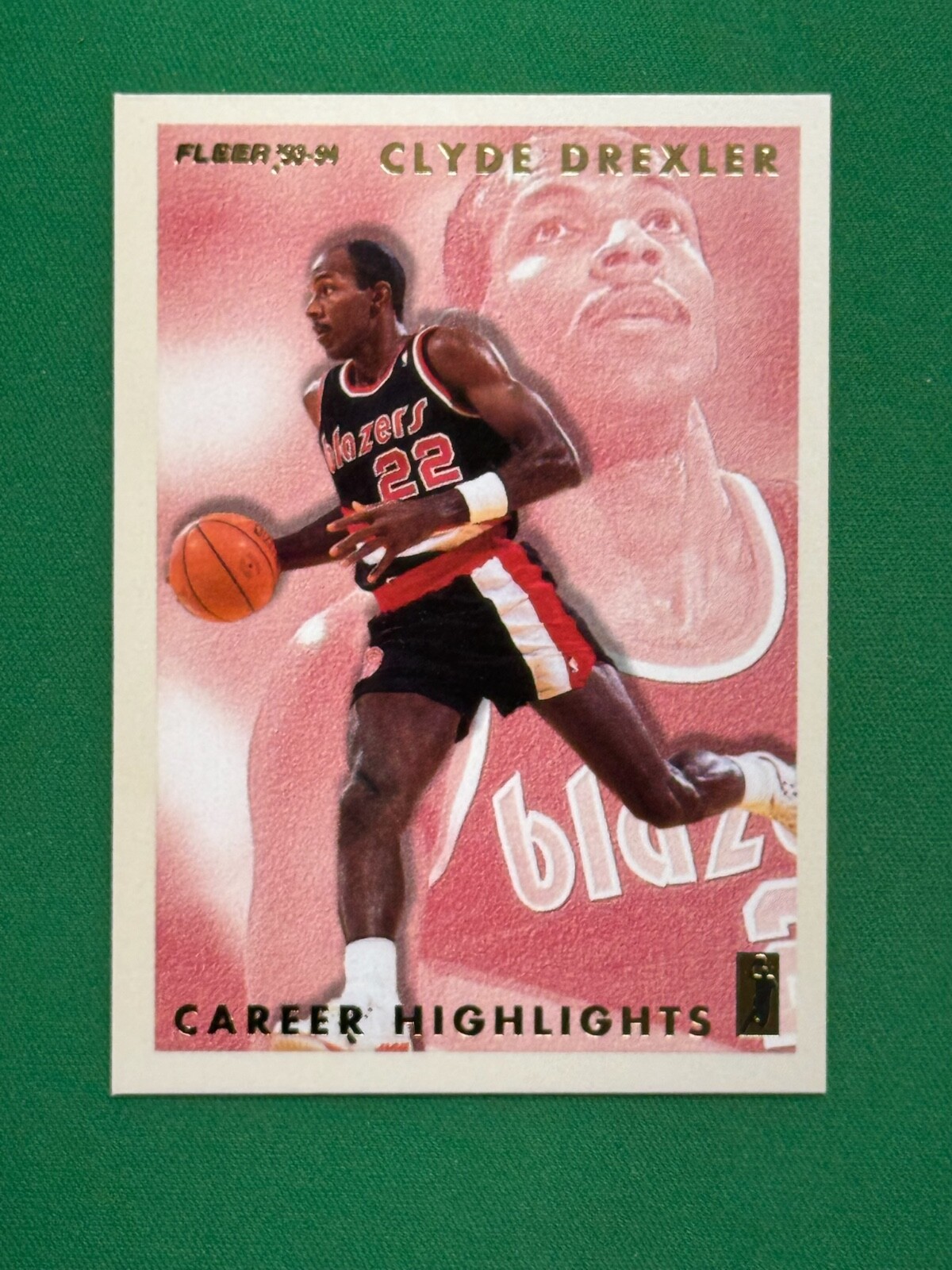 1993-94 Fleer Basketball Clyde Drexler #11 of 12 Career Highlights Athleticism