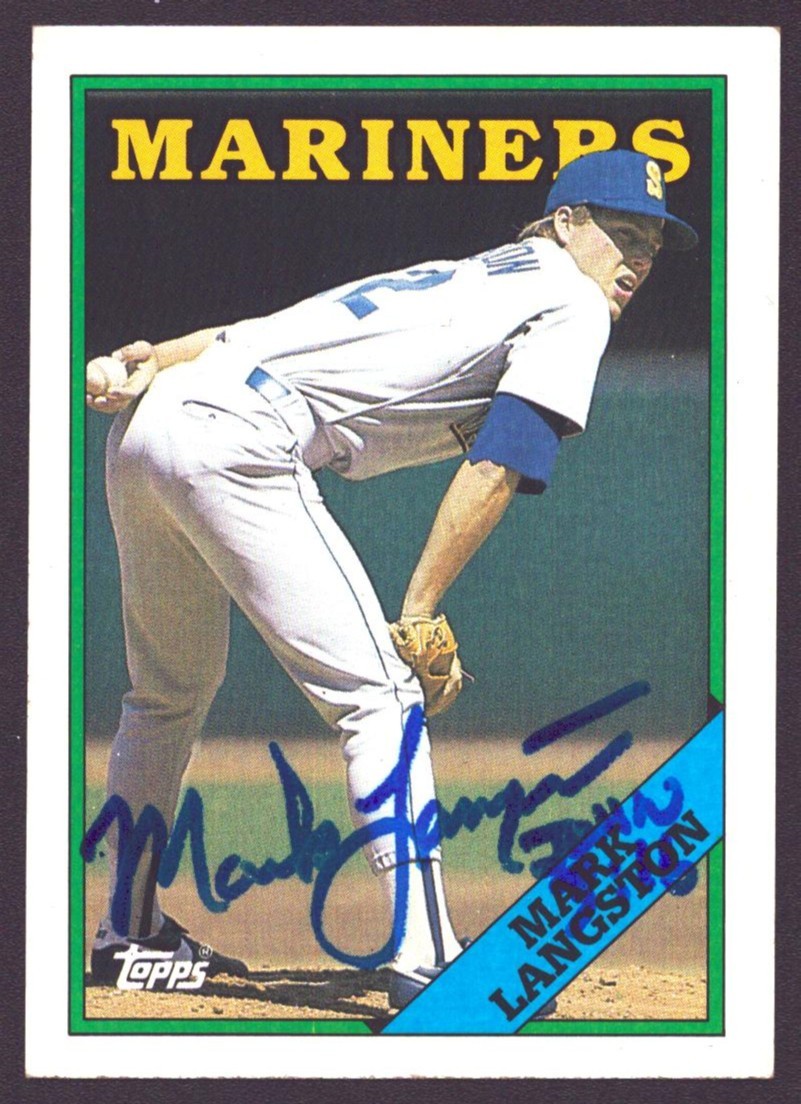 MARK LANGSTON 1988 Topps #80 AUTOGRAPH Signed MARINERS AUTO Angels Padres