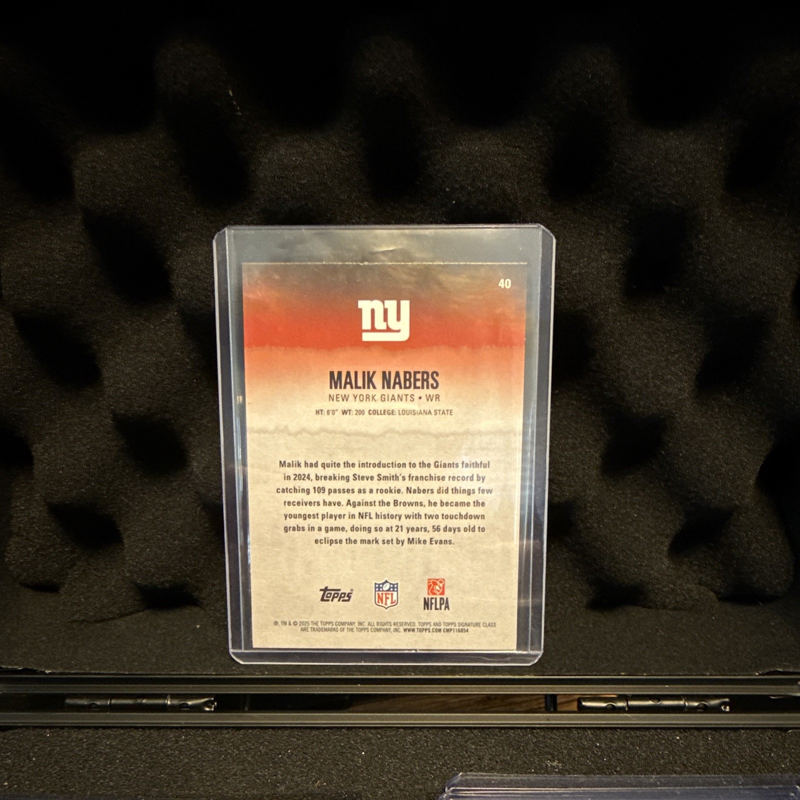 2025 Topps Signature Malik Nabers New York Giants Green Purple #40