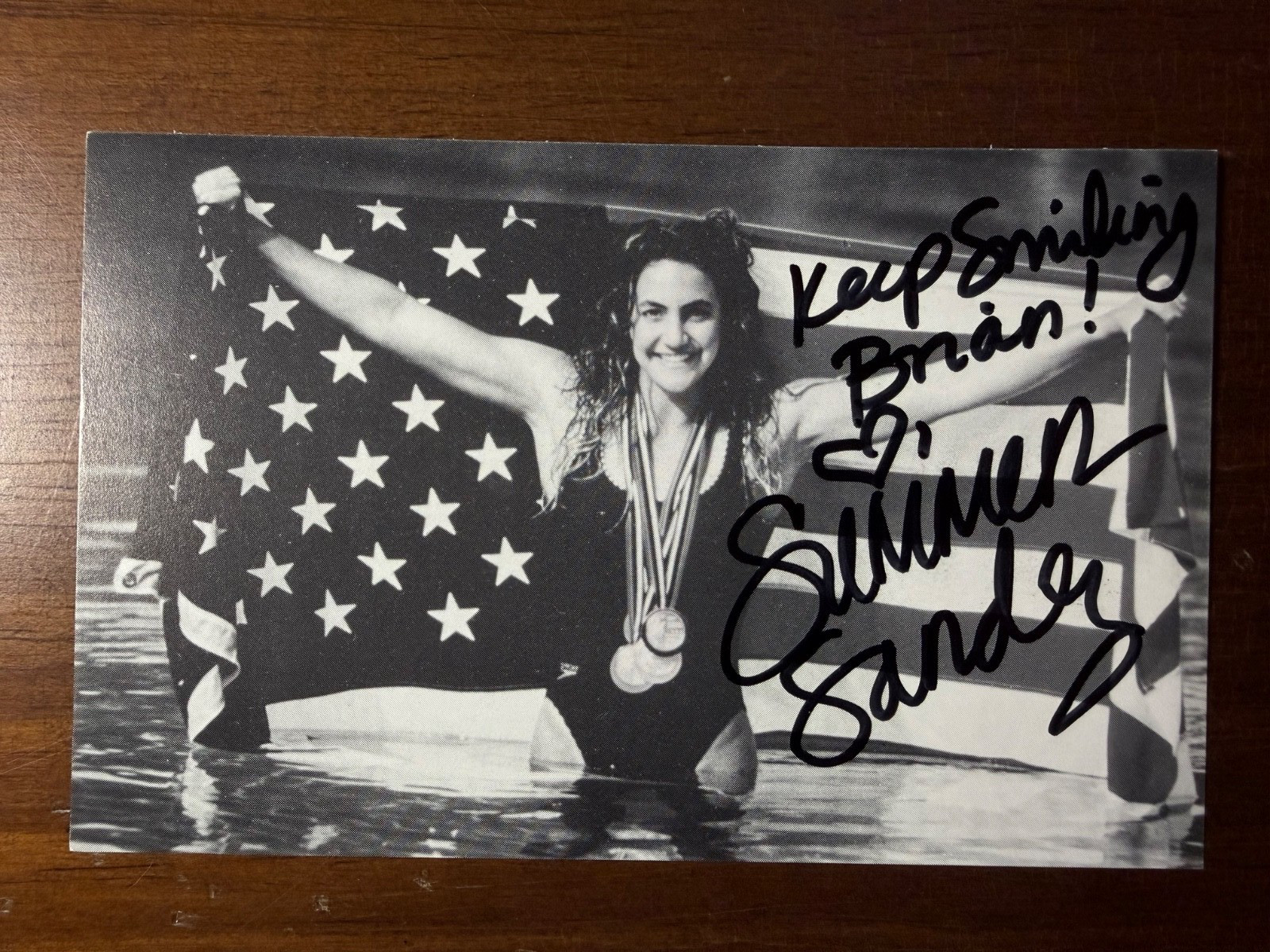 SUMMER SANDERS (Won 2 Gold Medals-1992 Olympics) Signed 3 x 5 Photo/Postcard