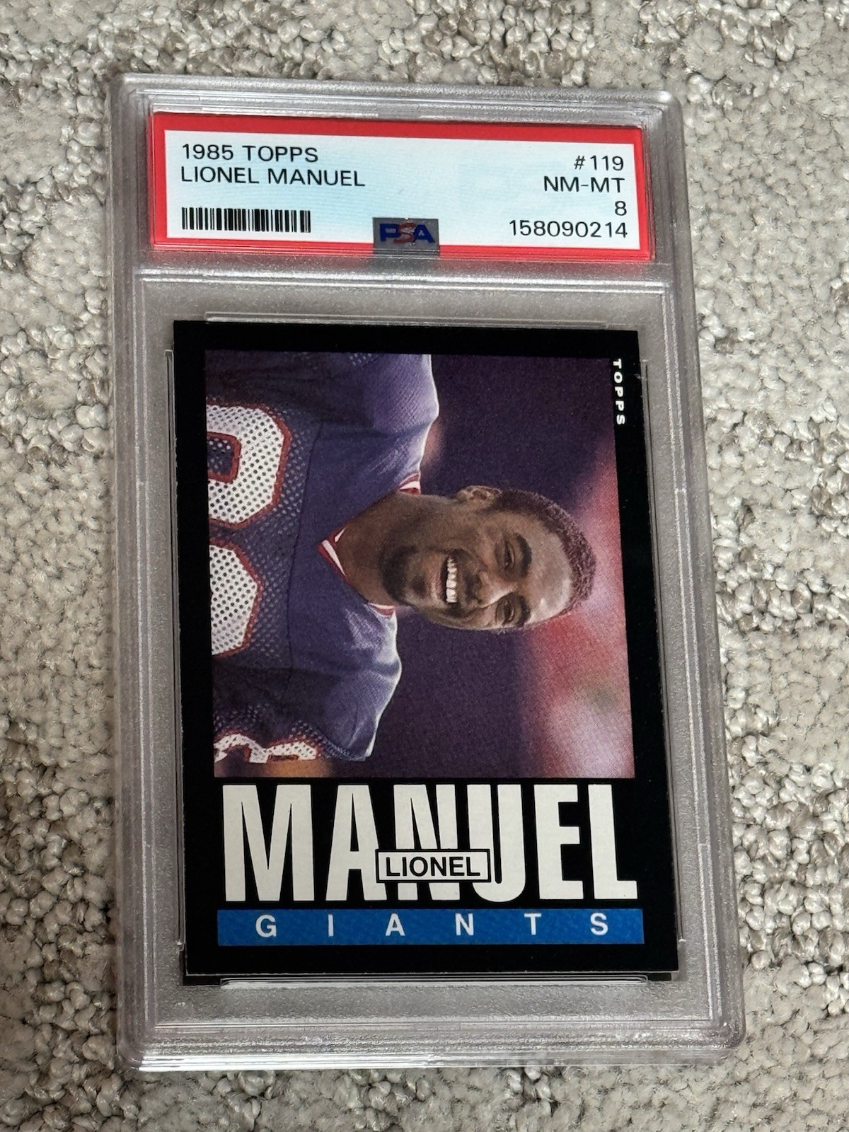 1985 TOPPS FOOTBALL CARD PSA 8 LIONEL MANUEL NEW YORK GIANTS