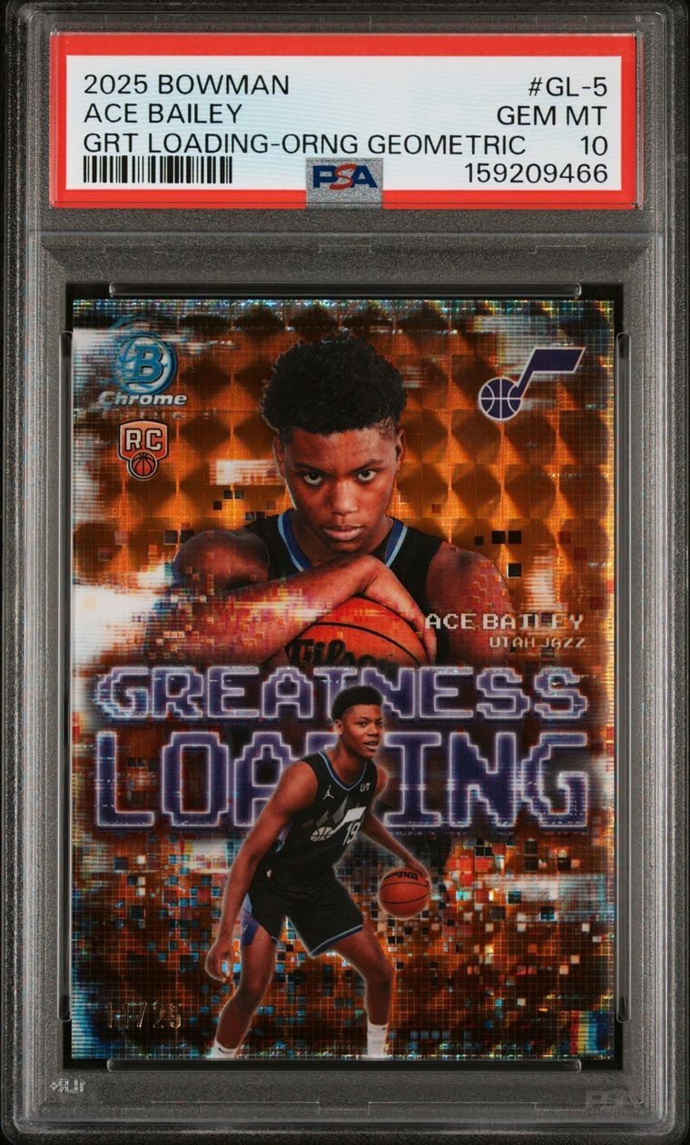 2025 Bowman Chrome Ace Bailey Greatness Loading Orange PSA 10 #GL-5 SSP POP 1