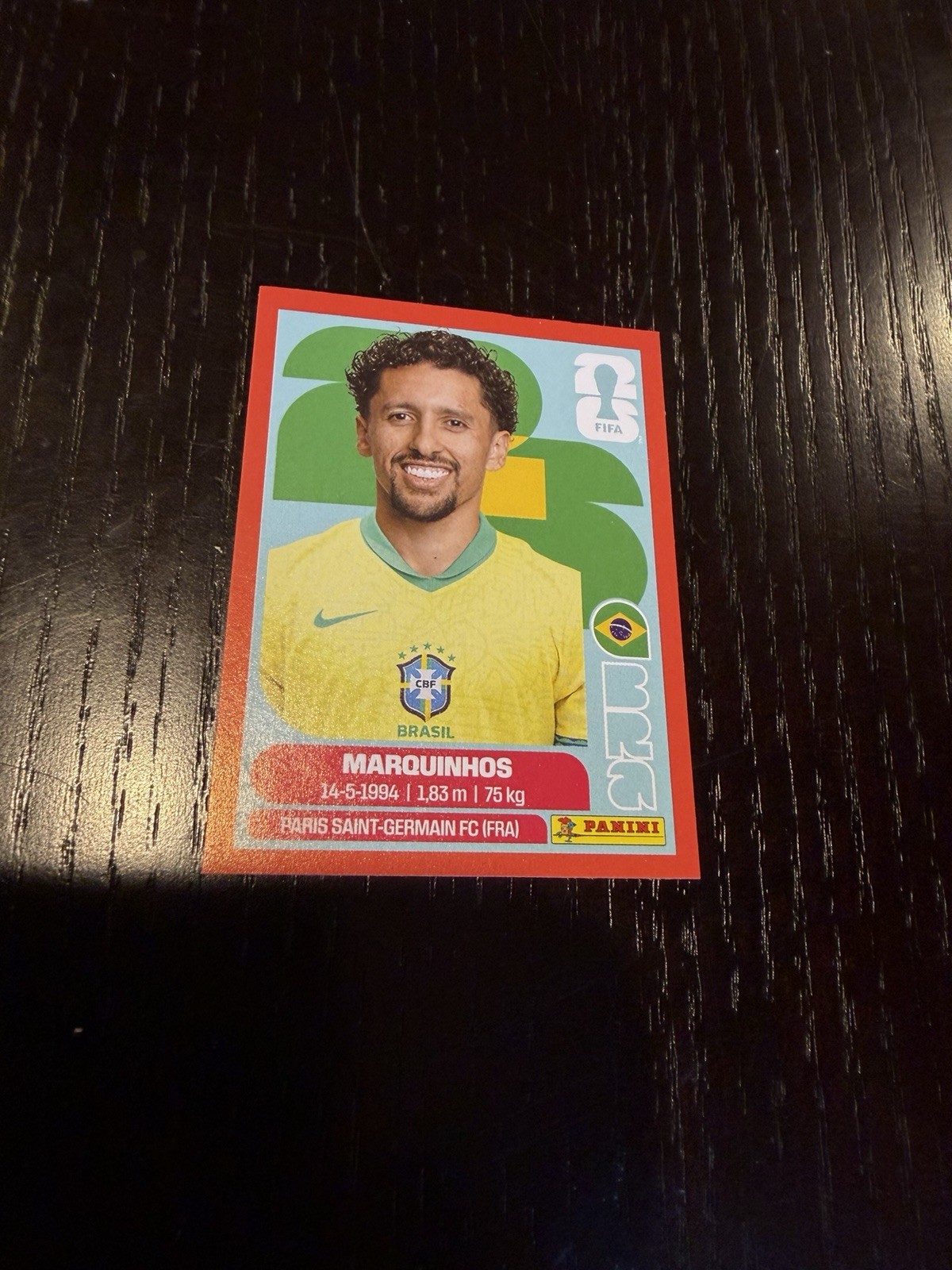 2026 Panini FIFA World Cup Sticker #BRA4 Marquinhos — Red Border