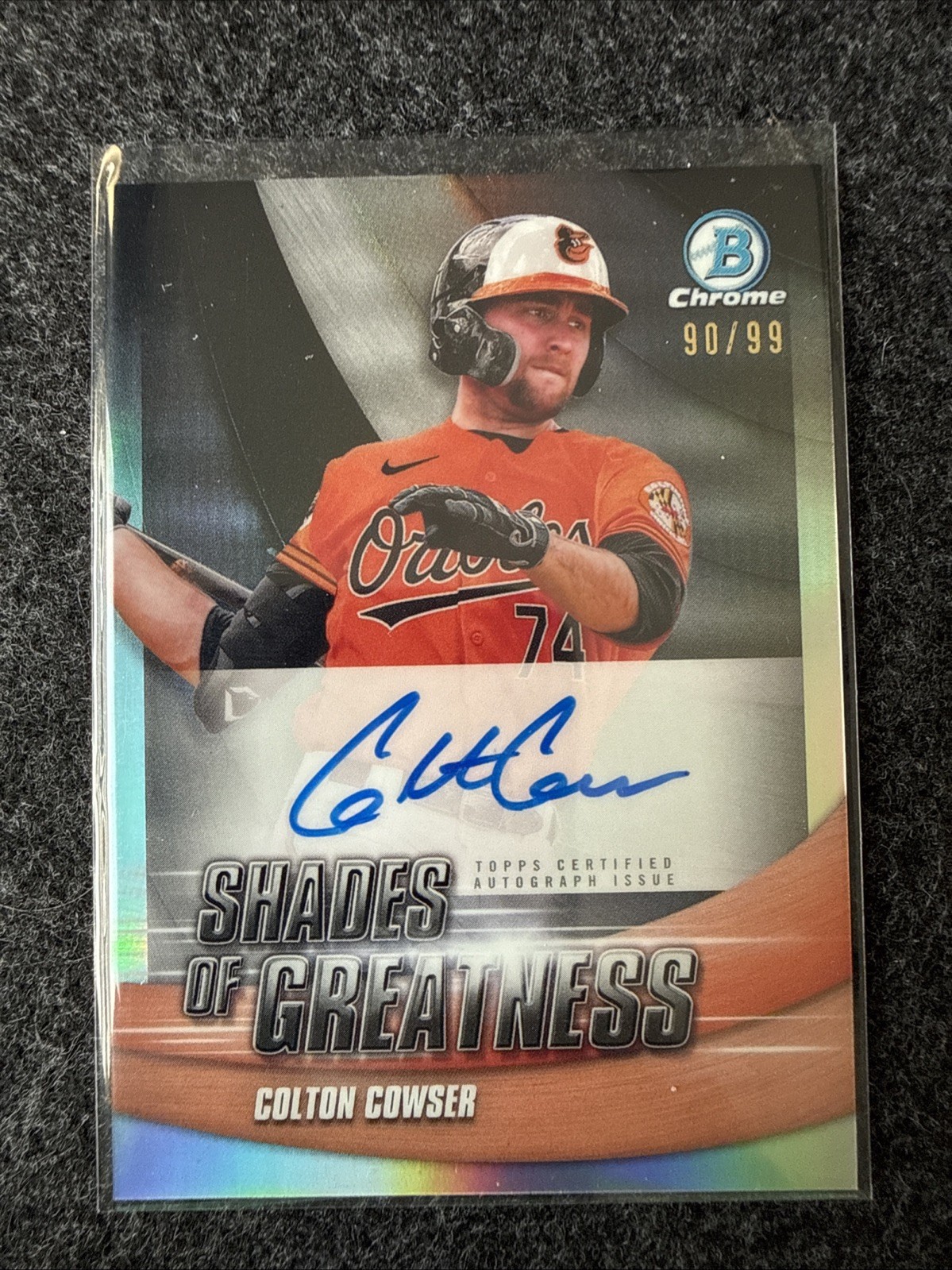 2022 Bowman Chrome Shades of Greatness /99 Colton Cowser #SGA-CC Auto