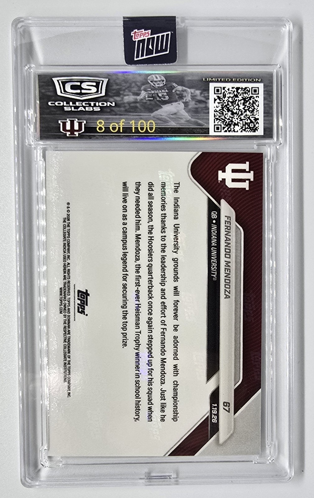 2026 Topps Bowman U (Sealed) Fernando Mendoza RC ( LIMITED EDITION ONLY 100)