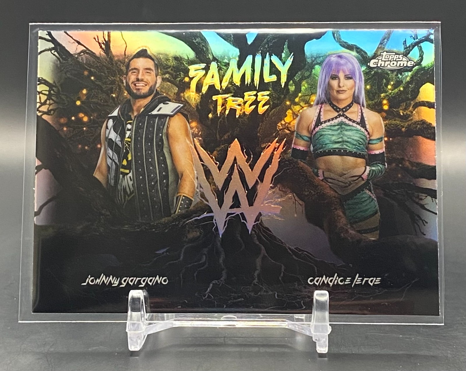 2026 Topps Chrome WWE Family Tree SSP Johnny Gargano Candice LeRae #FAM-GL