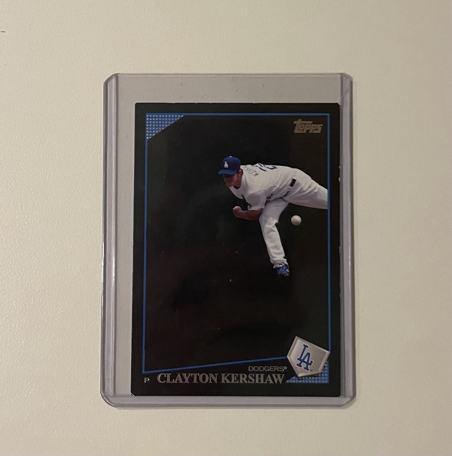 Clayton Kershaw ALL-BLACK Variant EXTREMELY RARE Topps 2009 #575 baseball card .